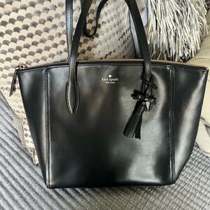 Kate Spade Sleek Black Tote with Tassel